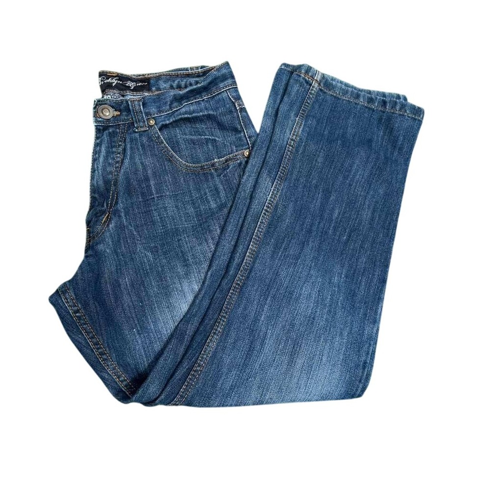 Brooklyn Xpress Mens Straight Leg Jeans Blue Denim W30 L30 Indigo Wash
